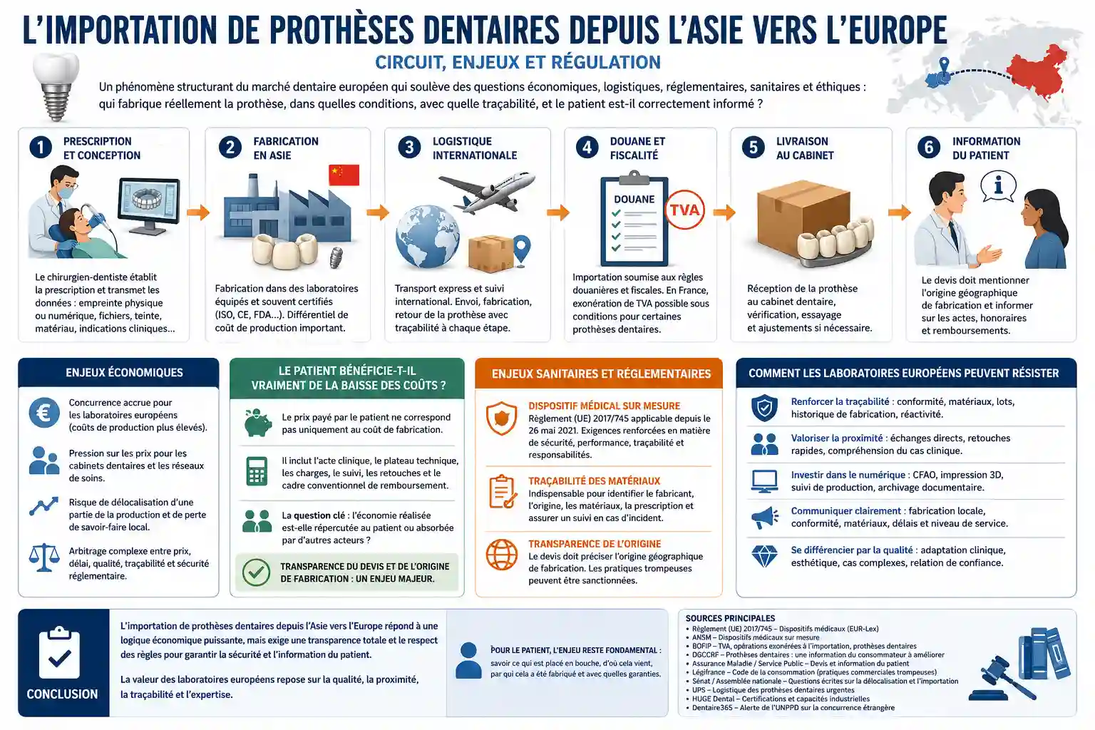 L’importation de prothèses dentaires depuis l’Asie vers l’Europe : circuit, enjeux et régulation