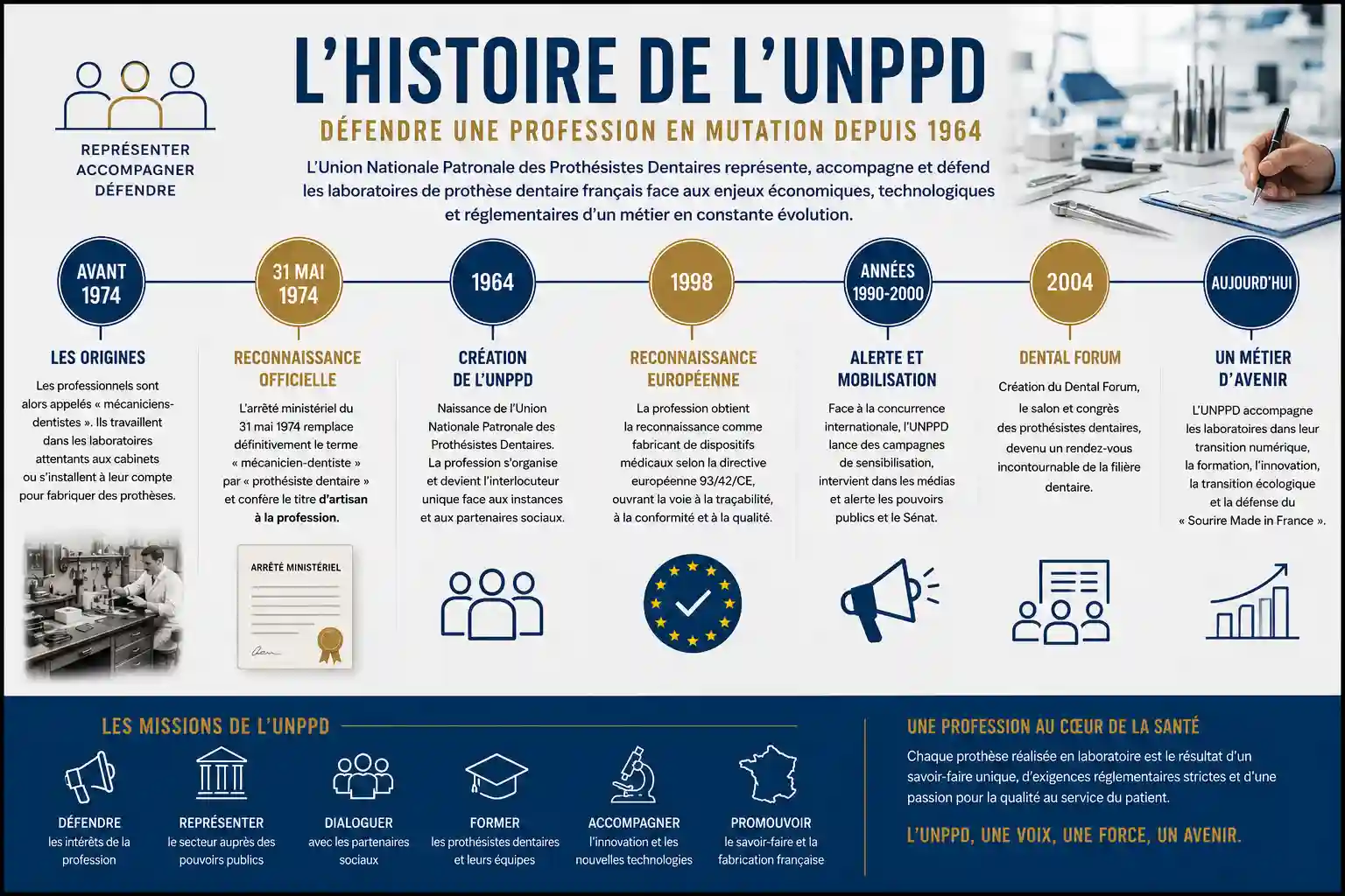 UNPPD — L’histoire d’une organisation au service des prothésistes dentaires